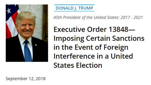 Trump ~Executive Order 13848~ 2