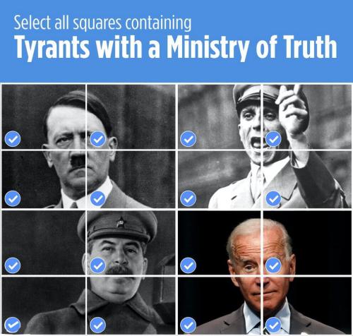 select all squares containing a tyrant who had a ministry of truth