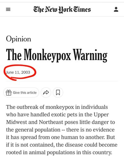 THE NEW YORK TIMES MONKEYPOX