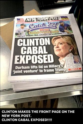 Hillary Clinton Makes Front Page of New York Post