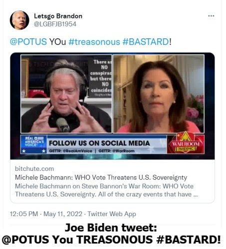 Joe Biden tweet You treasonous bastard