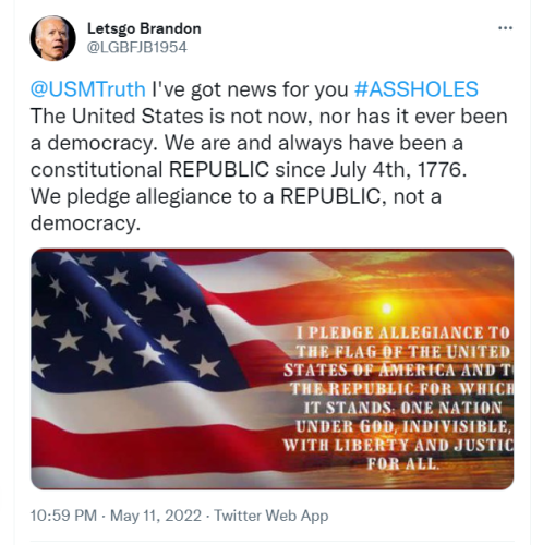 Ministry of truth tweet Letsgo Brandon