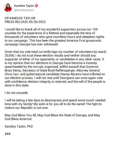 OFFICIAL PRESS RELEASE 052622