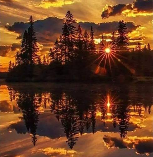 Good Night 44 - Sunset over lake