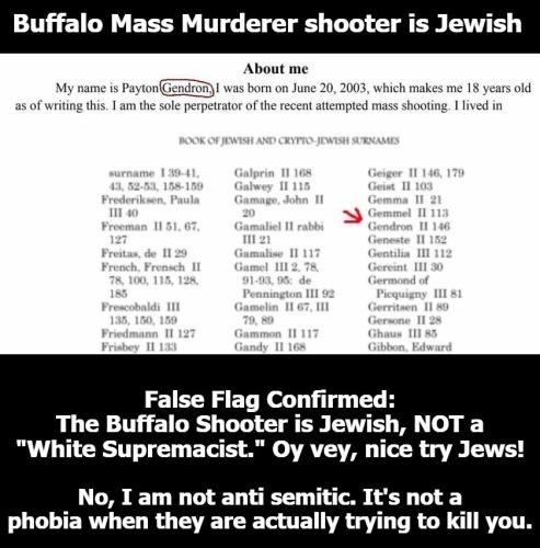 Buffalo Shooter is Jewish So much for the false narrative about white right wingers