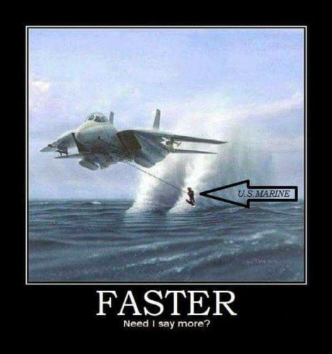 Funny - Jet with Marine water skiing