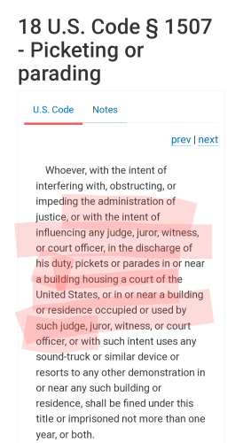 us Code picketing judges