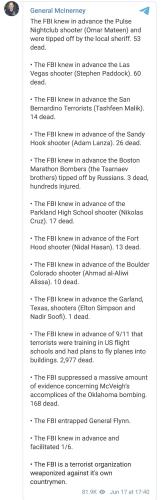 FBI KNEW IN ADVANCE ABOUT MASS MURDERS