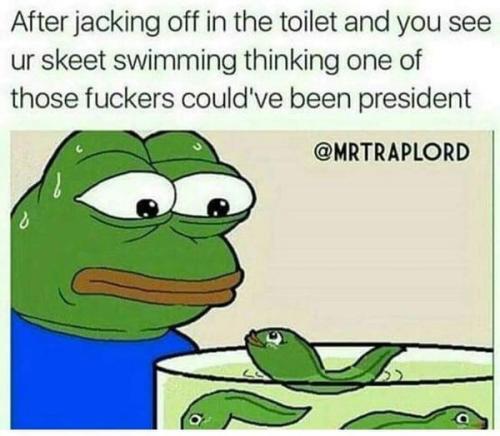 after jacking off in the toilet