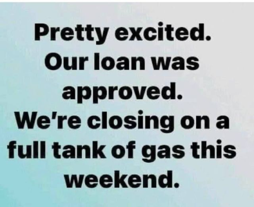 closing on a full tank of gas