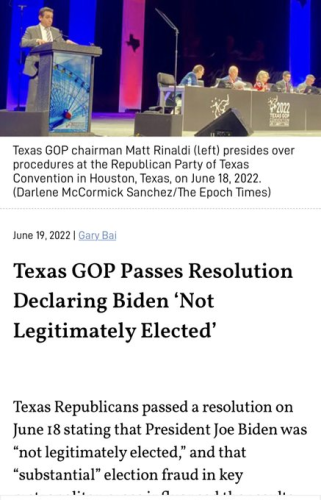 Texas Says Biden Not Presiden