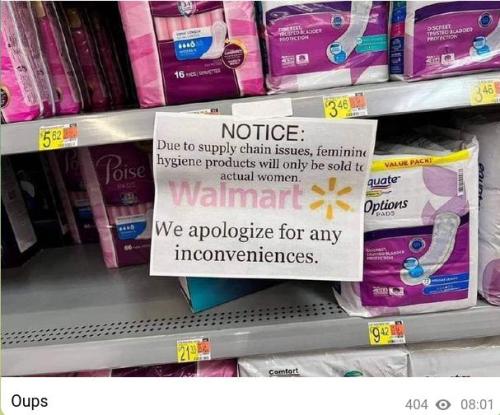 fem. hygiene products only for actual women