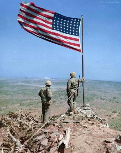Flag - Marines on mountaintop