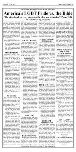 2022 06 30 BIBLICAL WARNING ABOUT SEXUAL PERVERSION