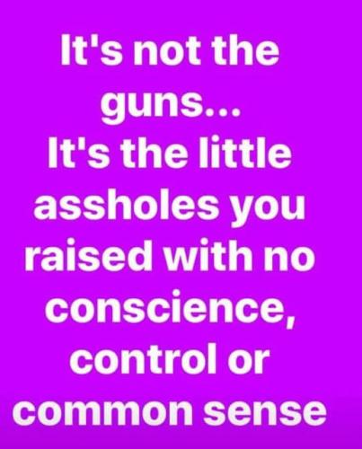 its not the guns its your little assholes