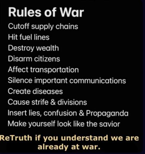 Rules of war - We are already at war