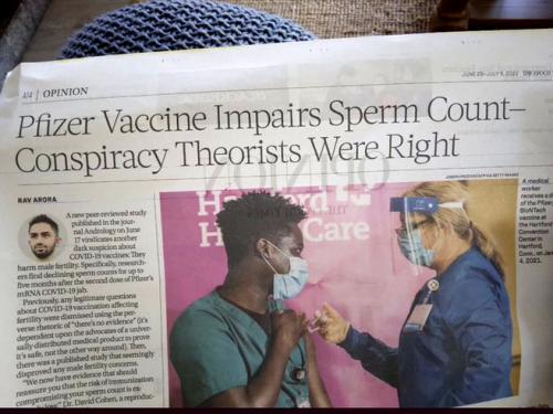 Pfizer Vaccine Impairs Sperm Count