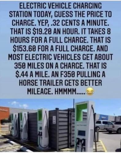 you thought gas prices were high which it is - look what it would cost for electric cars