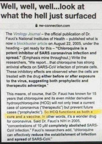 anthony fauci - bureaucrap - hydroxychloroquine works - 2