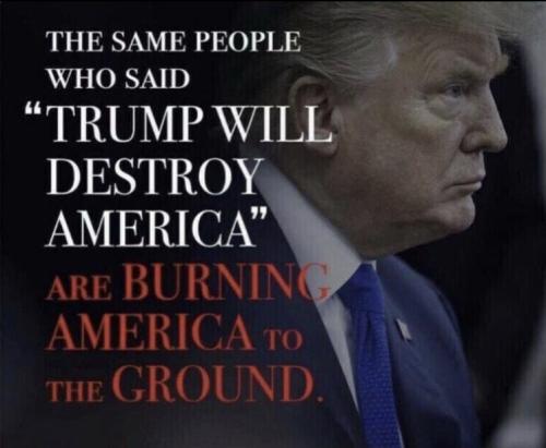 Trump - Anti-Trumpers burning America to the ground