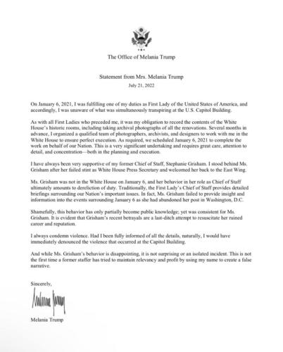Statement Melania