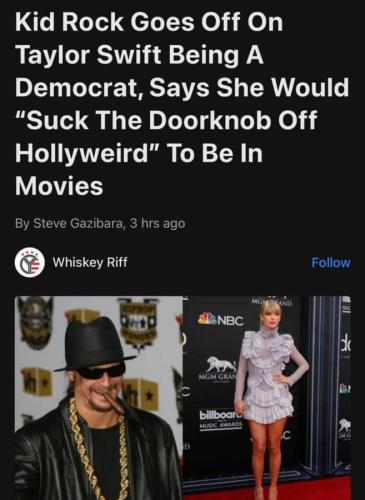 kid rock on taylor swift