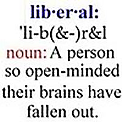 lib-er-al no brain