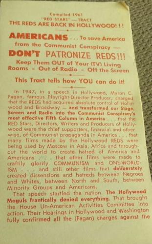 Myron Fagan Communists in Hollywood