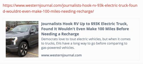 electric truck weak