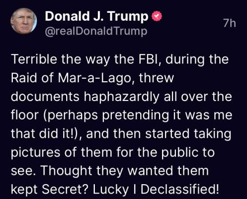 Trump - About Mar-a-lago raid