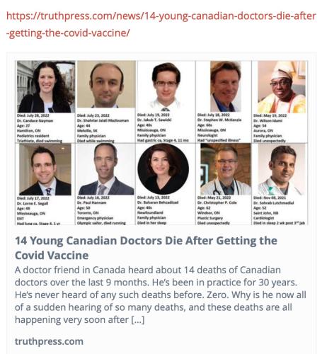 14 young docs die