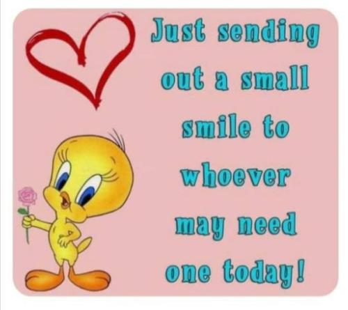 just sending out a small smile