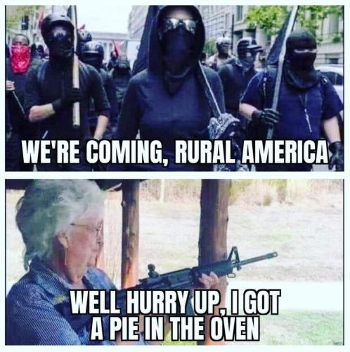 antifa coming rural