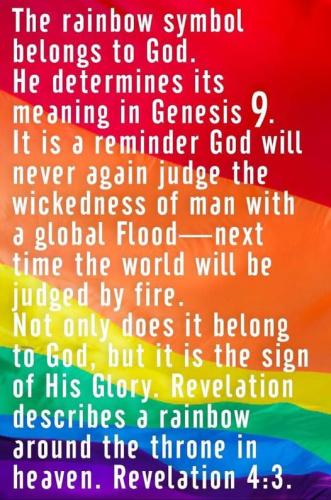 the rainbow symbol belongs to GOD