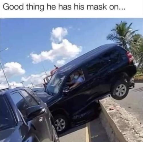 good thing he had his mask on