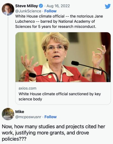 WH climate official sanctioned