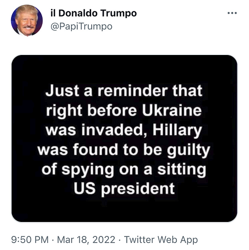 HillaryGuiltyUkraineWarBegins