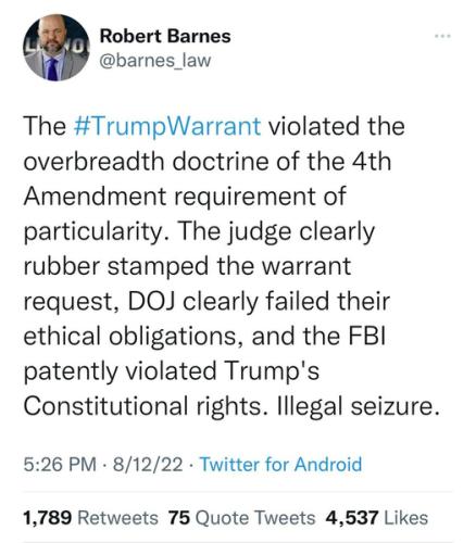 Trump warrant violated
