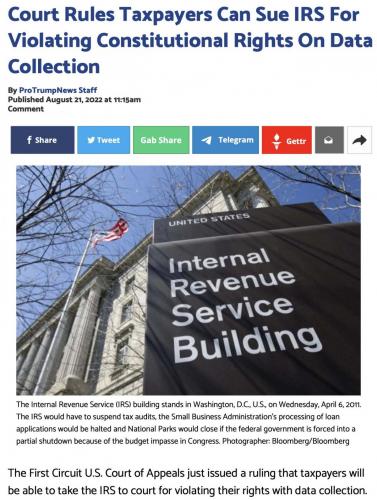Sue IRS data collect