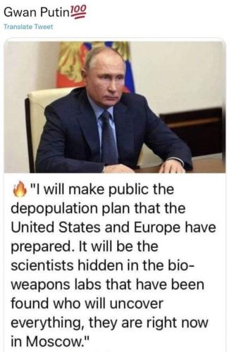 Putin evidence of USA depop