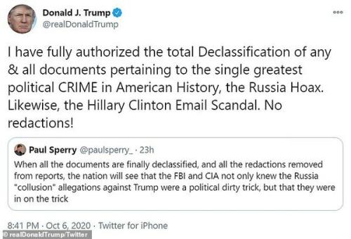 trump Oct 6 declassify