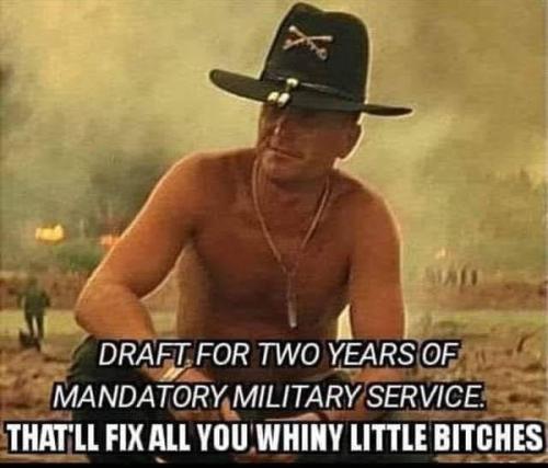 Draft for 2 years of mandatory military service