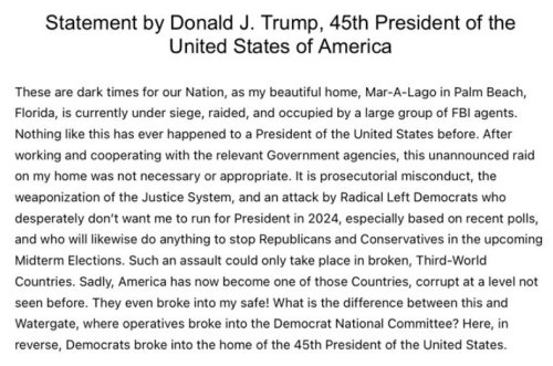 Trump Statement