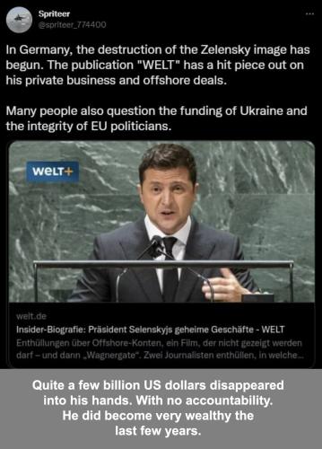 Zelensky trending down