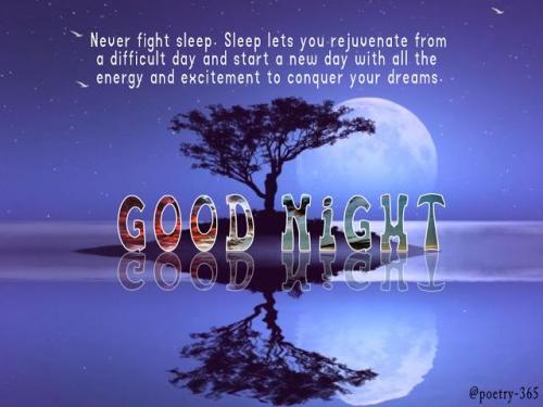 good night rest to fight another day