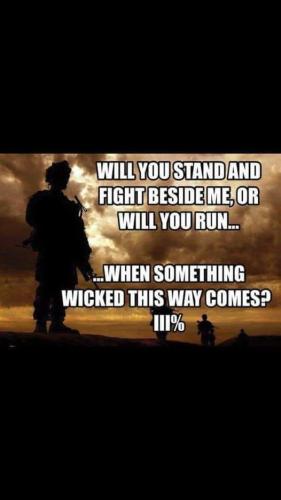 Will you stand and fight beside me