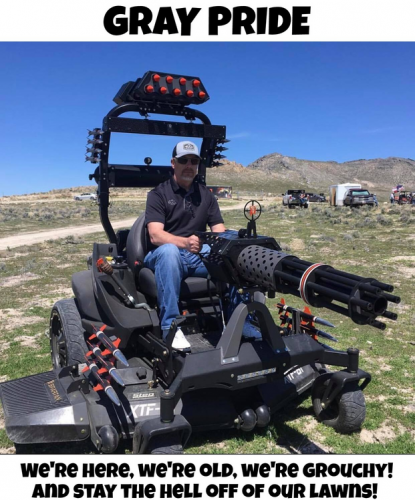 Gray Pride Spartan Full Auto Assault Lawn Mower 621px