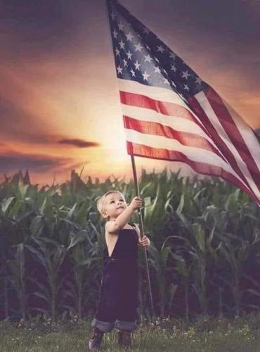 Flag - Child in corn field