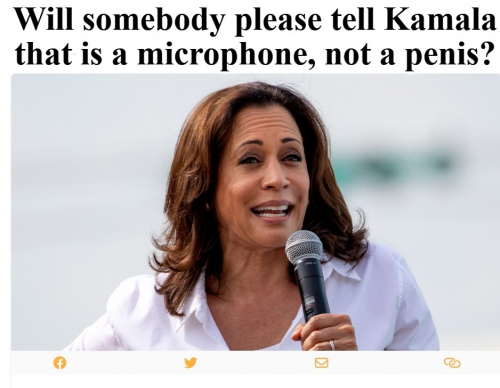 Will somebody please tell Kamala thats a microphone and not a penis