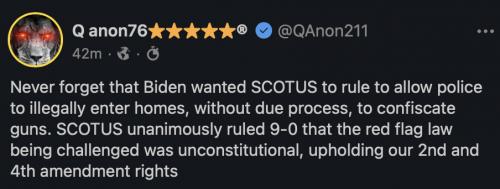 SCOTUS 9 to 0 red flag
